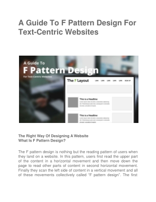 A Guide To F Pattern Design For Text-Centric Websites