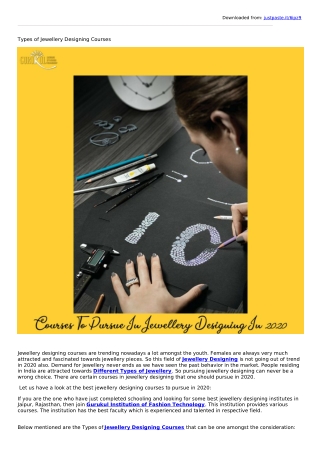 Types of Jewellery Designing Courses to Pursue in 2020