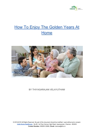 How To Enjoy The Golden Years At Home