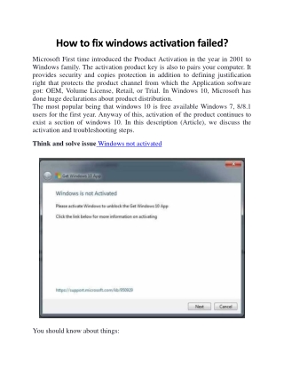 How to fix windows activation failed?