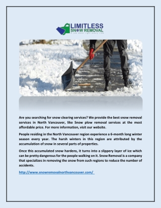 Snow Removal Rates North Vancouver - Snow Removal North Vancouver