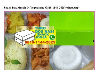 Snack Box Murah Di Yogyakarta 0819 1144 2625[wa]