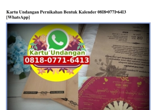 Kartu Undangan Pernikahan Bentuk Kalender 081807716413[wa]