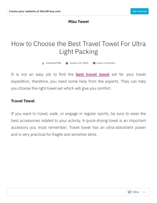 How to Choose the Best Travel Towel For Ultra Light Packing