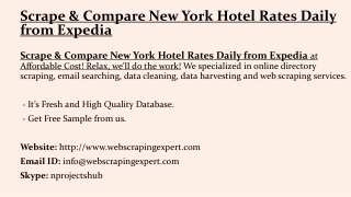 Scrape & Compare New York Hotel Rates Daily from Expedia