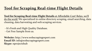 Tool for Scraping Real-time Flight Details