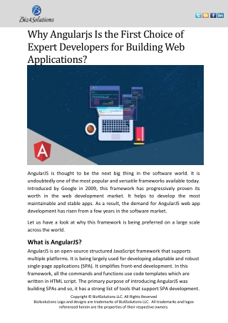 Why Angularjs Is the First Choice of Expert Developers for Building Web Applications?