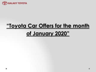 Toyota Car Offers in Delhi NCR for the month of January 2020