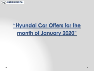 Hyundai Car Offers in Delhi NCR for the month of January 2020