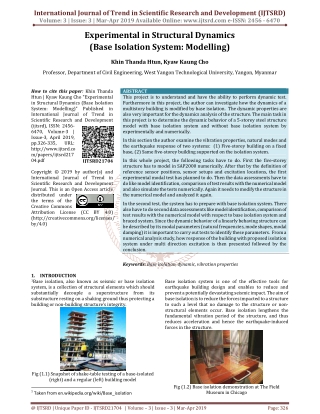 Experimental in Structural Dynamics Base Isolation System Modelling