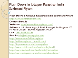 Flush Doors in Udaipur Rajasthan India Sukhmani Plylam