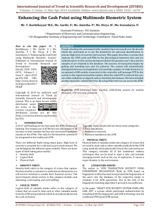 Enhancing the Cash Point using Multimode Biometric System