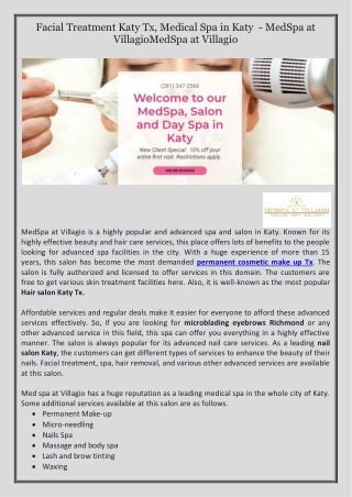 MakeUp in Katy, Facial Treatment Katy Tx - MedSpa at Villagio