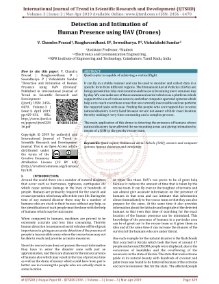 Detection and Intimation of Human Presence using UAV Drones