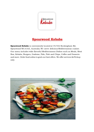 5% Off - Spearwood Kebabs Menu Mediterranean takeaway, WA