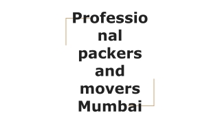 Professional packers and movers Mumbai