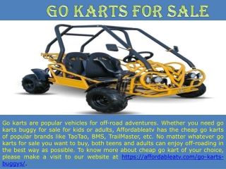 Go Karts For Sale