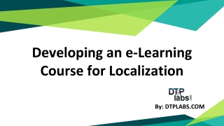 Developing an e-Learning course for localization