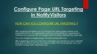 How to define the variables in URL targeting?