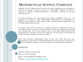 Motorcycle Supply Company