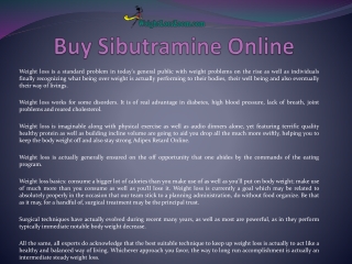 Buy Sibutramine Online