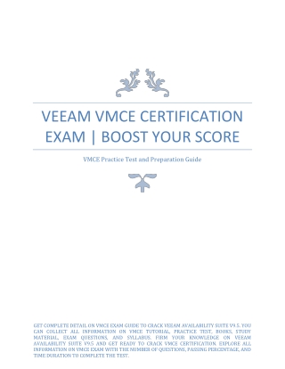 Veeam VMCE Certification Exam | Boost Your Score