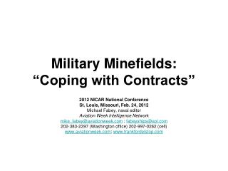 Military Minefields: “Coping with Contracts”