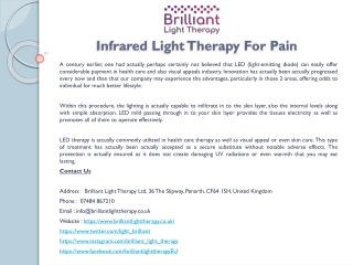 Infrared Light Therapy For Pain