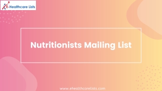 Nutriotionists Mailing List