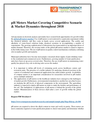 pH Meters Market Covering Competitive Scenario & Market Dynamics throughout 2018