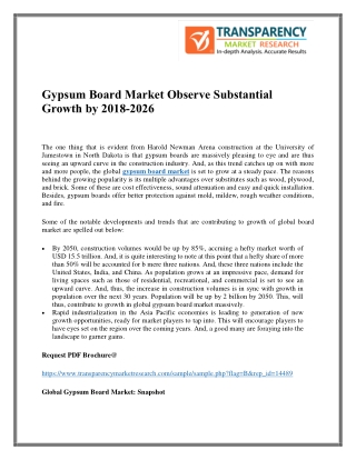 Gypsum Board Market Observe Substantial Growth by 2018-2026
