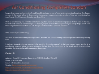 Air Conditioning Companies London