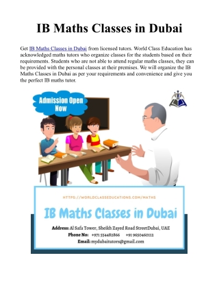 IB Maths Classes in Dubai