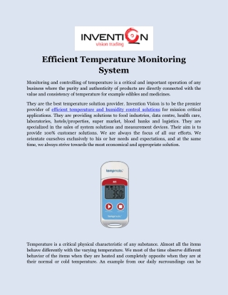 Efficient Temperature Monitoring System