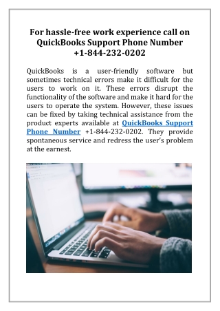 QuickBooks Support Phone Number  1-844-232-0202