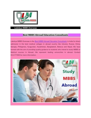 Best MBBS Abroad Education Consultants