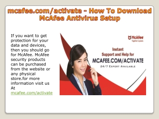 mcafee.com/activate - Activate McAfee Setup