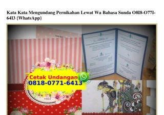 Kata Kata Mengundang Pernikahan Lewat Wa Bahasa Sunda 0818•0771•6413[wa]