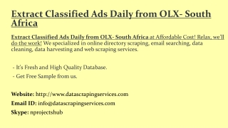 Extract Classified Ads Daily from OLX- South Africa