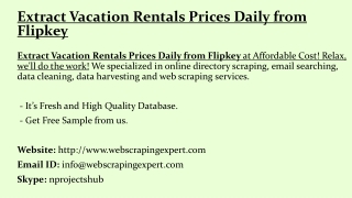 Extract Vacation Rentals Prices Daily from Flipkey