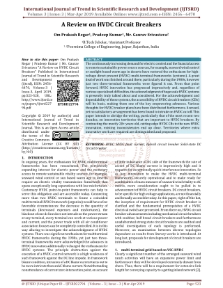 A Review on HVDC Circuit Breakers
