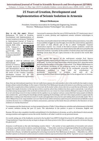 25 Years of Creation, Development and Implementation of Seismic Isolation in Armenia