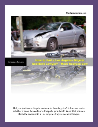 How to find a Los Angeles Bicycle accident lawyer? – Mark Grayson Law