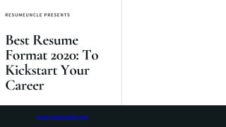 Best Resume Template 2020