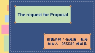 The request for Proposal