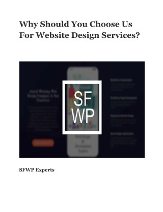 Why Should You Choose Us For Web Design Services?