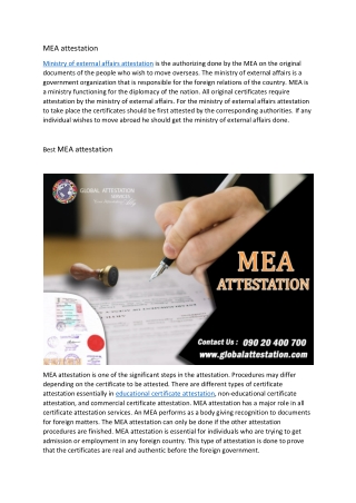 Best MEA attestation In India