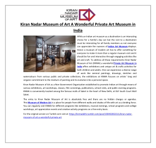 Kiran Nadar Museum of Art A Wonderful Private Art Museum in India