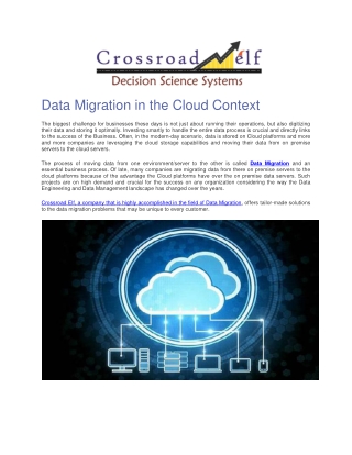 Data migration in the cloud context | Crossroad Elf