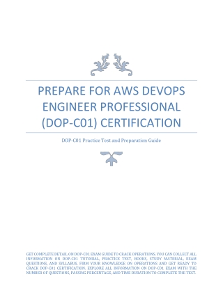 Prepare for AWS DevOps Engineer Professional (DOP-C01) Certification